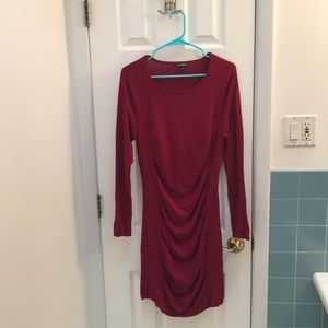 Red ruched dress